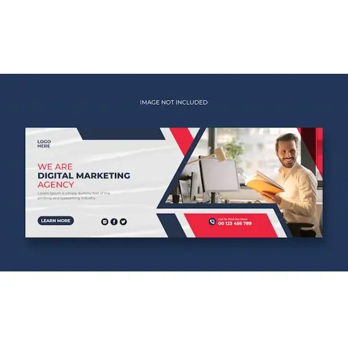 Digital marketing business agency facebook cover or web banner template
