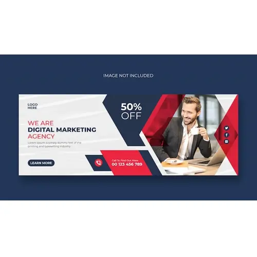 Digital marketing business agency facebook cover or web banner template