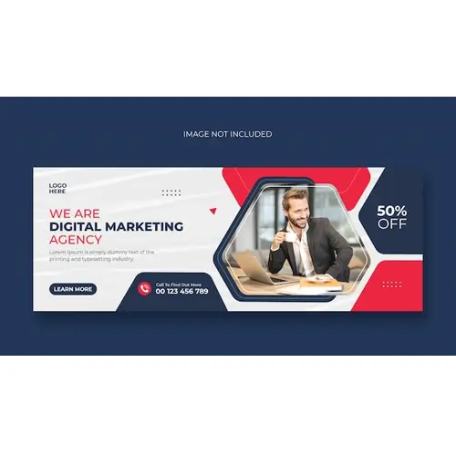 Digital marketing business agency facebook cover or web banner template