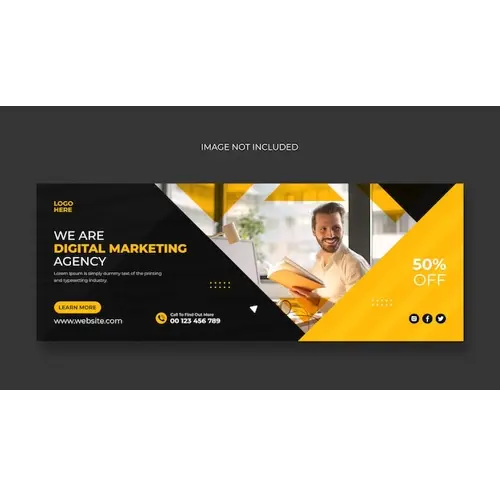 Digital marketing business agency facebook cover or web banner template