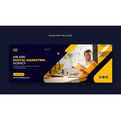 Digital marketing business agency facebook cover or web banner template