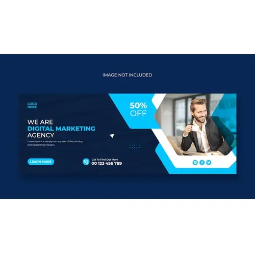 Digital marketing business agency facebook cover or web banner template