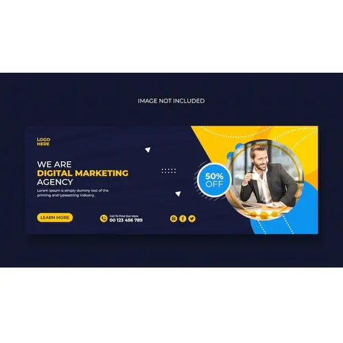 Digital marketing business agency facebook cover or web banner template