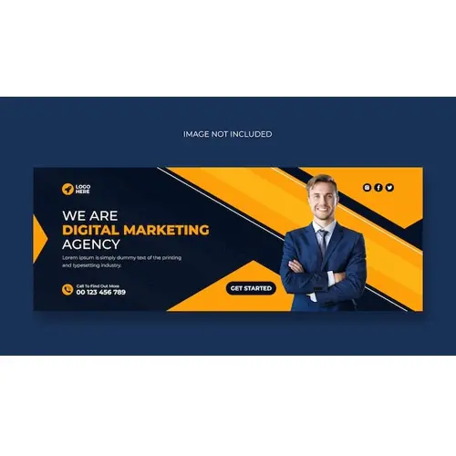 Digital marketing business agency facebook cover or web banner template