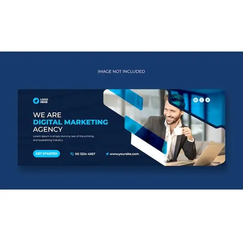 Digital marketing business agency facebook cover or web banner template