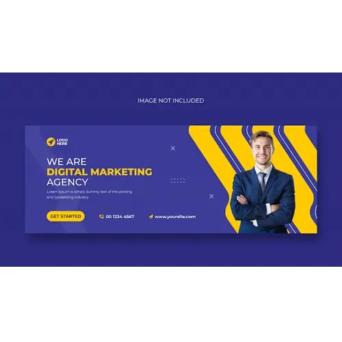 Digital marketing business agency facebook cover or web banner template