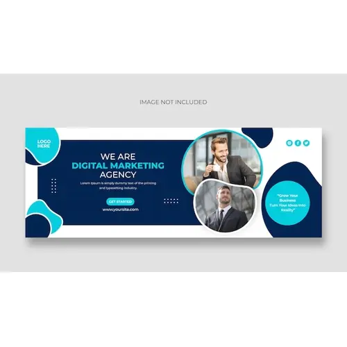 Digital marketing business agency facebook cover or web banner template