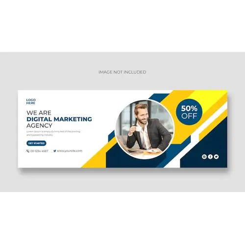 Digital marketing business agency facebook cover or web banner template