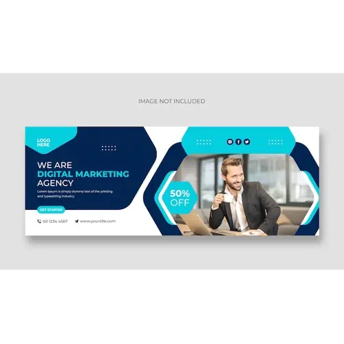 Digital marketing business agency facebook cover or web banner template