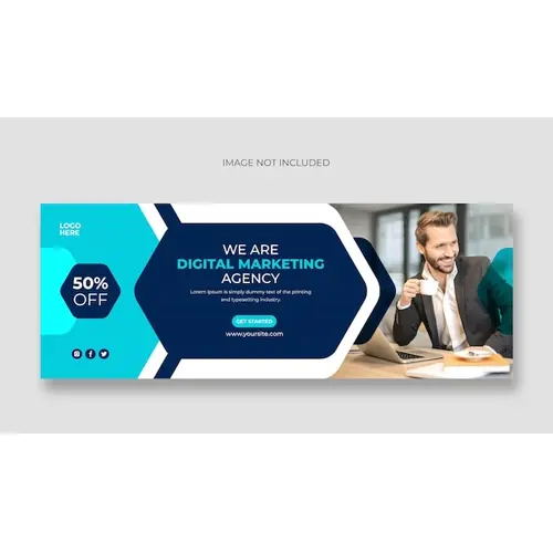 Digital marketing business agency facebook cover or web banner template