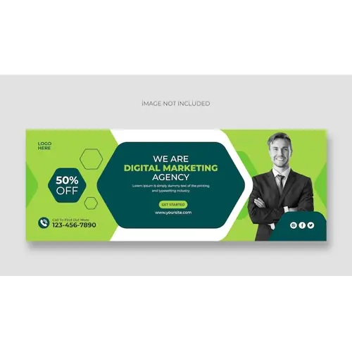 Digital marketing business agency facebook cover or web banner template