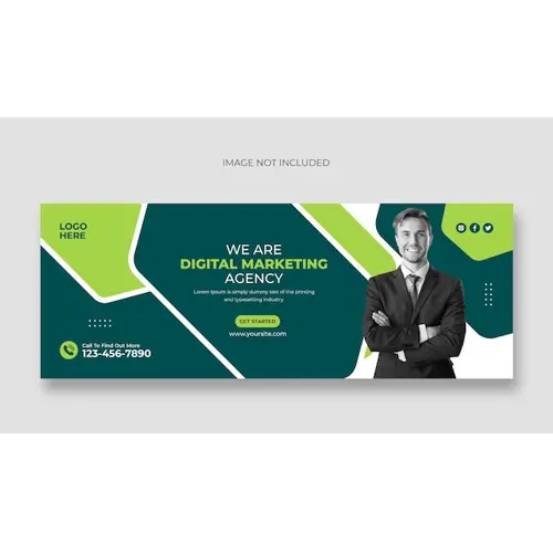 Digital marketing business agency facebook cover or web banner template