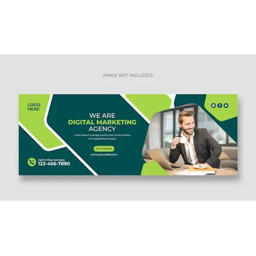 Digital marketing business agency facebook cover or web banner template