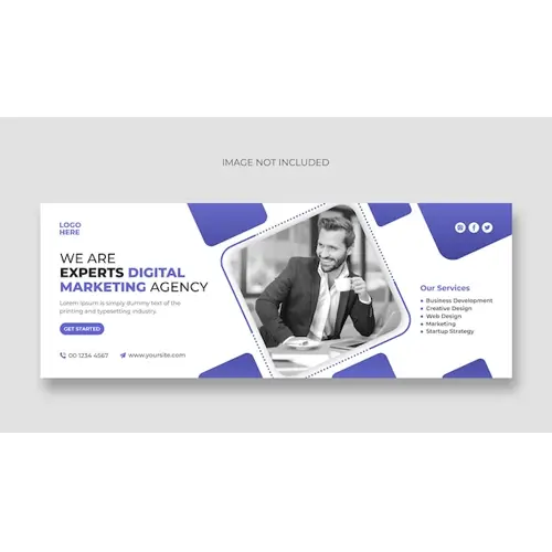 Digital marketing business agency facebook cover or web banner template