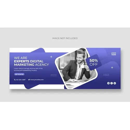 Digital marketing business agency facebook cover or web banner template
