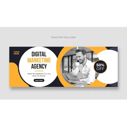 Digital marketing business agency facebook cover or web banner template