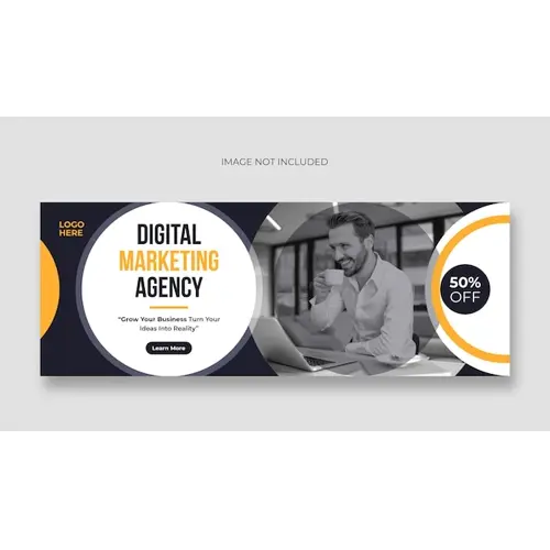 Digital marketing business agency facebook cover or web banner template