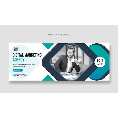 Digital marketing business agency facebook cover or web banner template