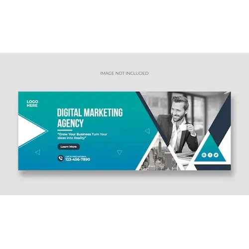 Digital marketing business agency facebook cover or web banner template