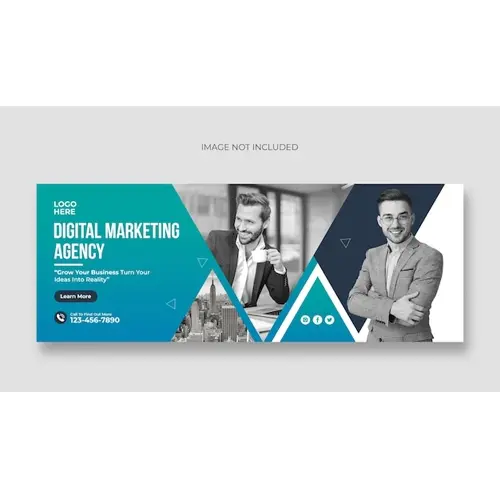 Digital marketing business agency facebook cover or web banner template