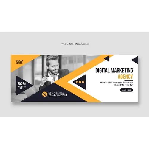 Digital marketing business agency facebook cover or web banner template