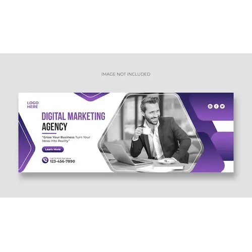 Digital marketing business agency facebook cover or web banner template