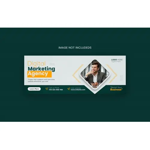 Digital marketing business live webinar web banner and Facebook social media cover template design