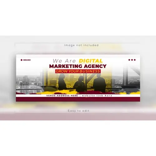 Digital marketing business live webinar web banner and Facebook social media cover template design