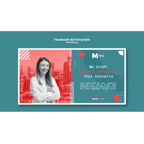 Digital marketing concept facebook template