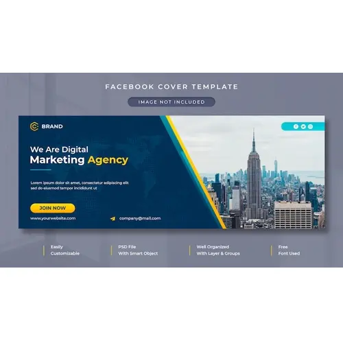 Digital marketing and corporate business agency facebook cover and web banner template