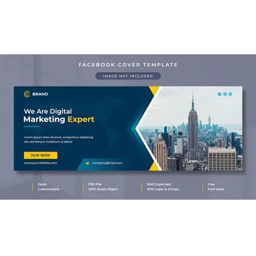 Digital marketing and corporate business agency facebook cover and web banner template