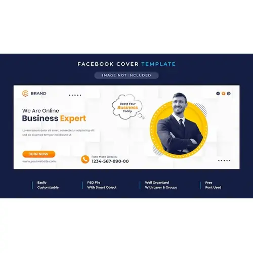 Digital marketing and corporate business agency promotional facebook cover and web banner template