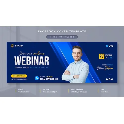 Digital marketing and corporate business agency promotional facebook cover and web banner template