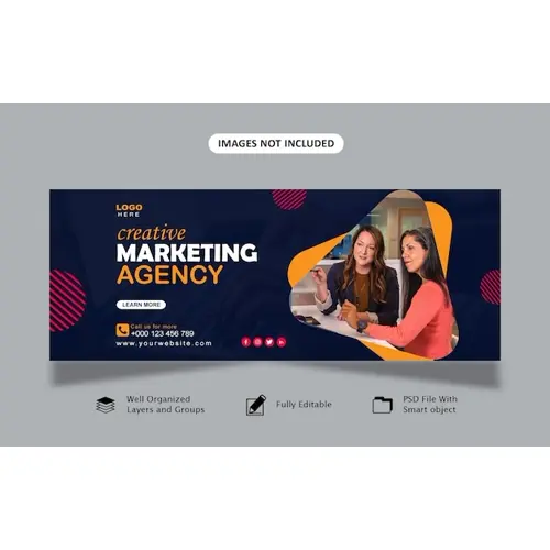 Digital Marketing and Corporate Business Facebook Page Cover Banner Template