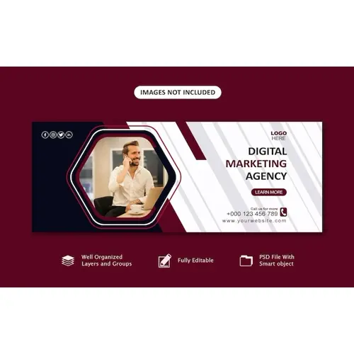 Digital Marketing and Corporate Business Facebook Page Cover Banner Template