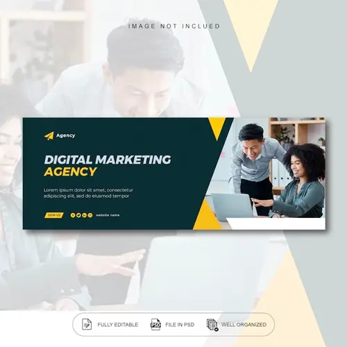 Digital marketing corporate Facebook cover template social media template