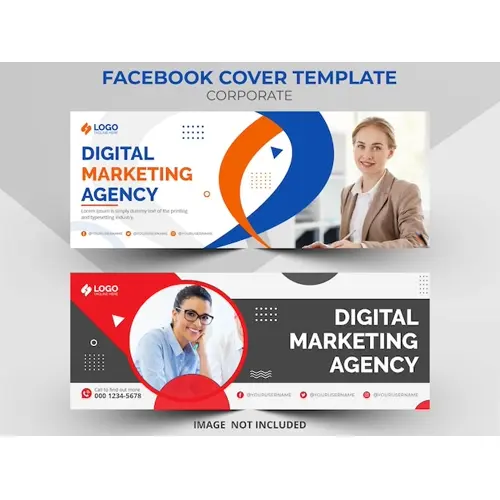 Digital marketing corporate social media Facebook cover Design template
