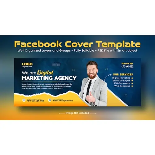 Digital marketing corporate social media facebook cover and web banner template