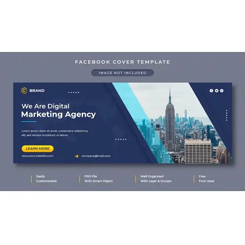 Digital marketing and creative business agency facebook cover and web banner template