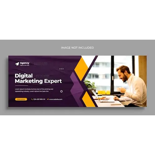 Digital marketing or creative marketing facebook cover and web banner template design