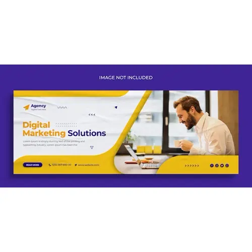 Digital marketing or creative marketing facebook cover and web banner template design