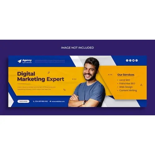 Digital marketing or creative marketing facebook cover and web banner template design
