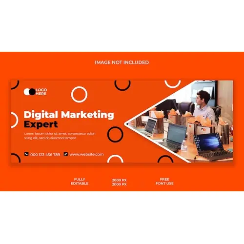 Digital Marketing Expert Facebook Cover Design Template