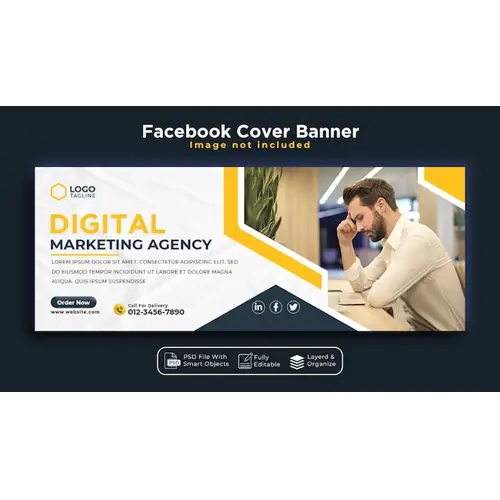 Digital marketing Facebook cover banner template