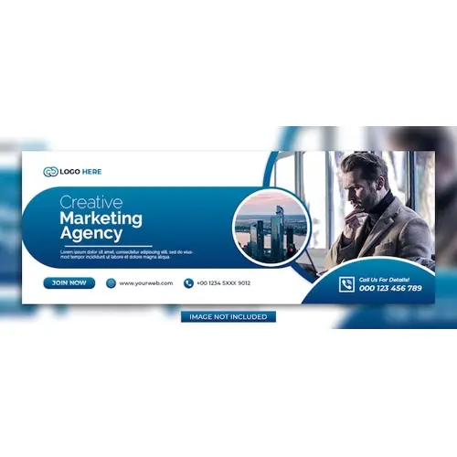 Digital marketing facebook cover banner template.