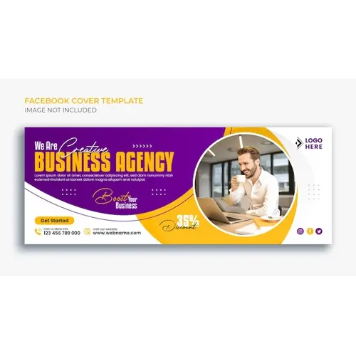 Digital marketing facebook cover page and corporate business web banner template