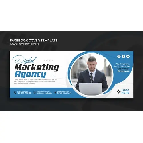 Digital marketing facebook cover page and corporate business web banner template