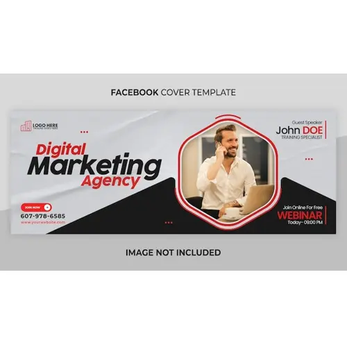 Digital marketing facebook cover page templat