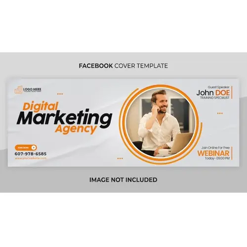 Digital marketing facebook cover page templat