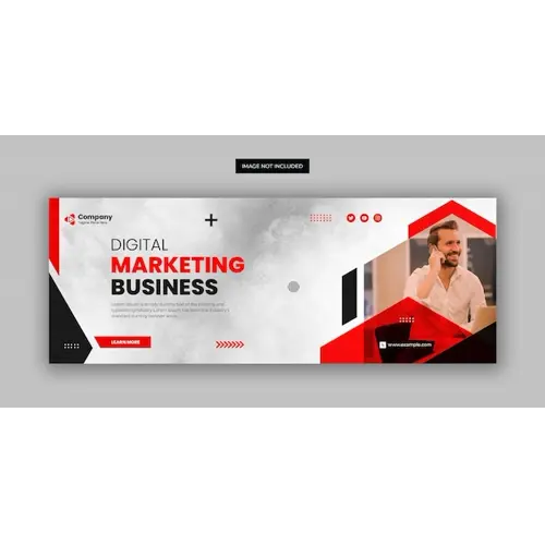 Digital marketing facebook cover page and web business banner template